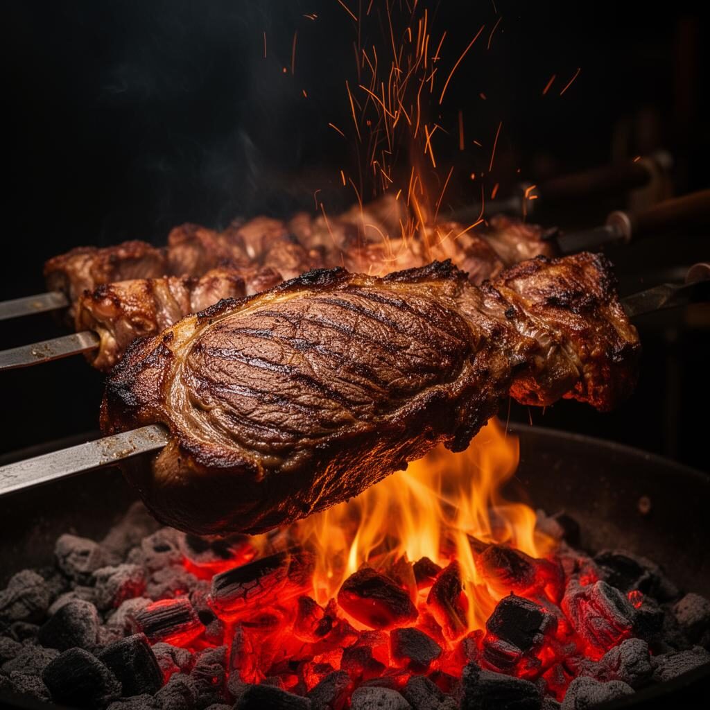Chef Kumalè alla brace del churrasco brasiliano - tradizione sarda e fuoco brasiliano